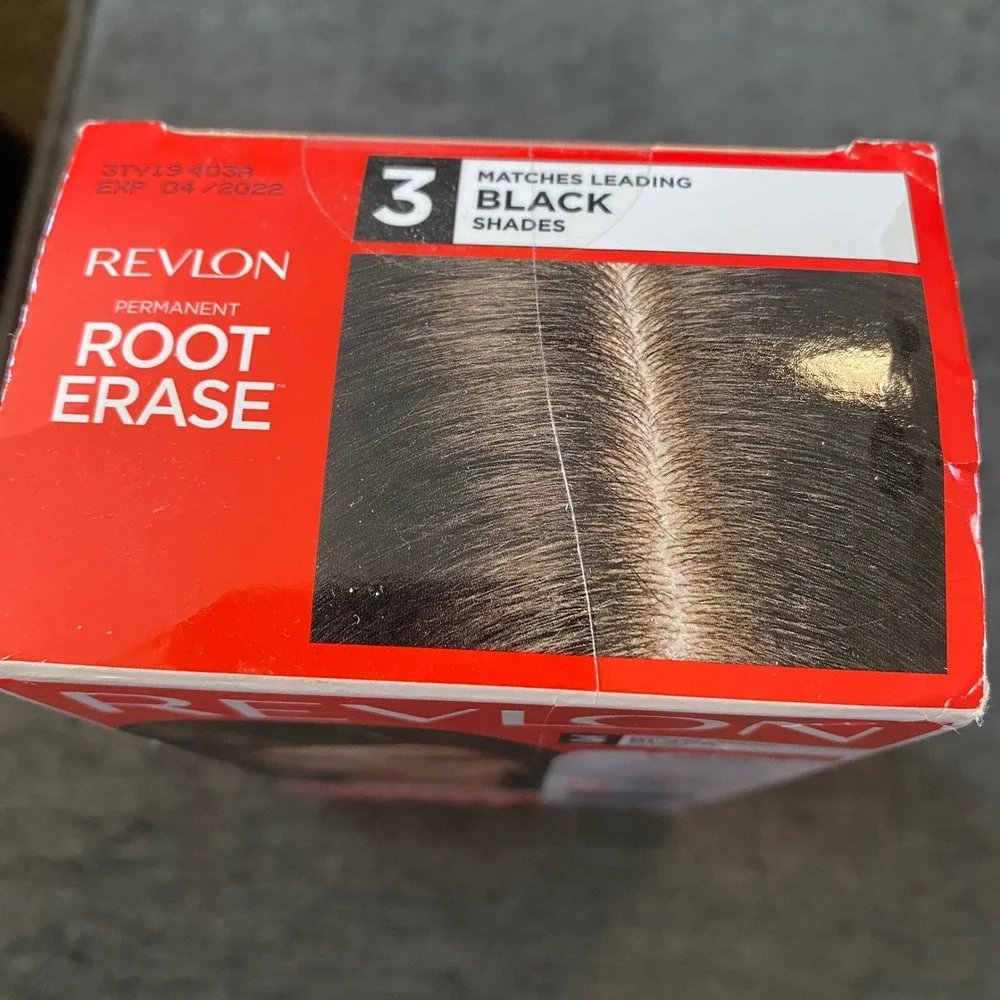 Revlon Root Erase Permanent Hair Color Women 3 Black Sealed 100% Gray Coverage